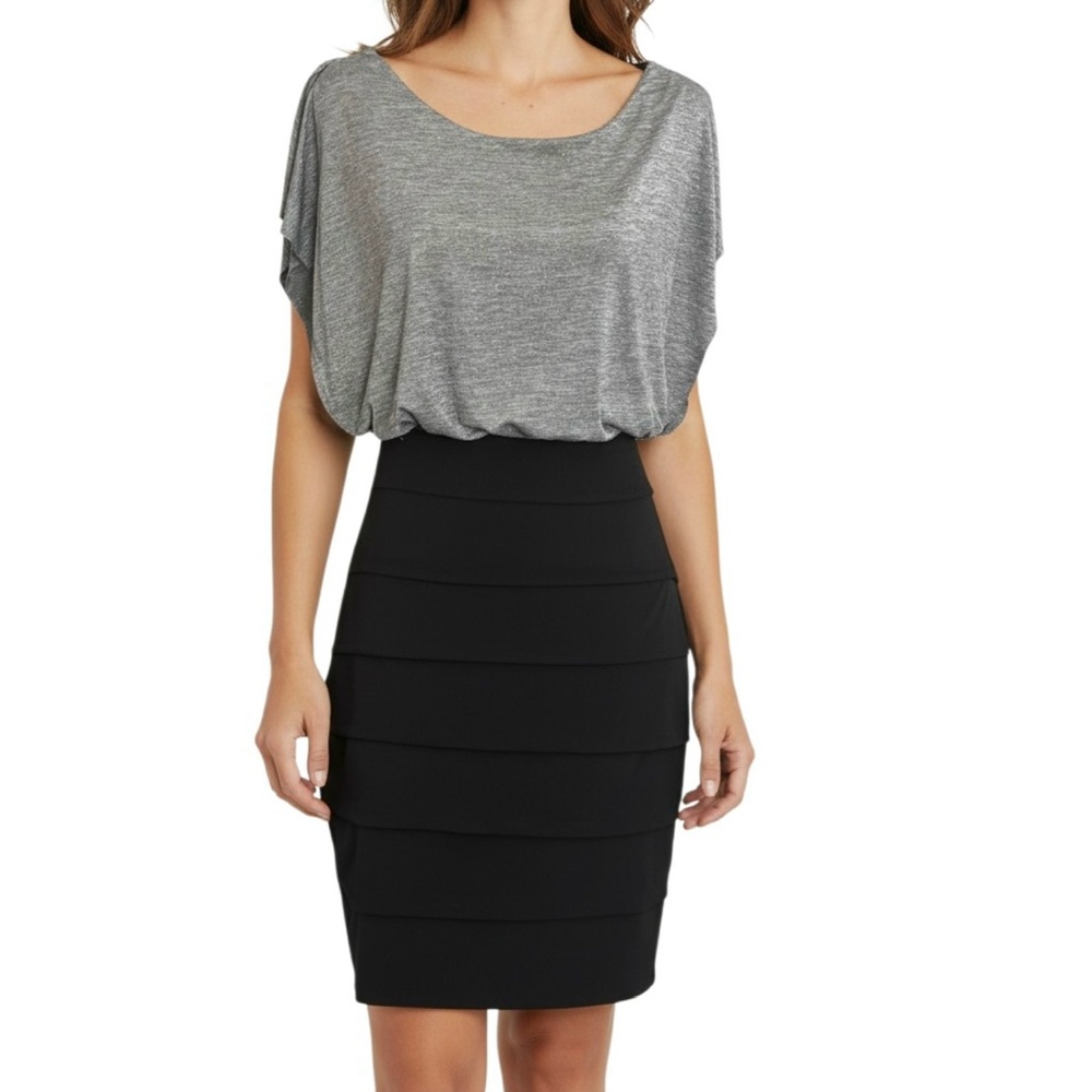 En Focus Dress 6 Gray Sparkle Bodycon Mini